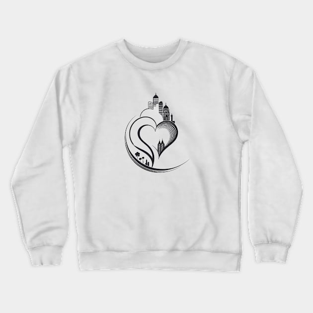 City Heartbeat - Valentines Day Essential Crewneck Sweatshirt by Orento